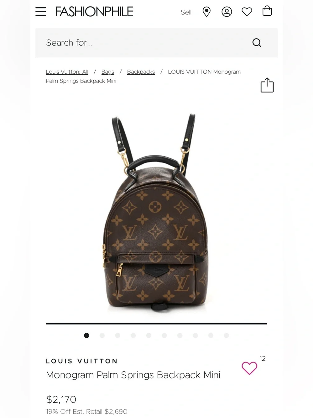 Louis V Brown And Tan monogram Logo Mini Backpack